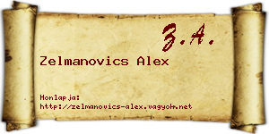 Zelmanovics Alex névjegykártya